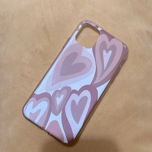 Heart print Apple iPhone 11 case. Gently used